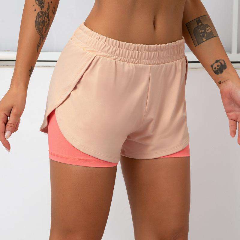 double layer shorts pink