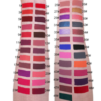 Pintalabios líquido de larga duración, lápiz labial antiadherente, resistente al agua, etiqueta privada vegana, mate, 49 colores, bajo pedido, OEM