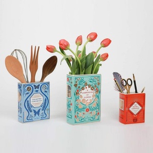 Vaso <span class=keywords><strong>Libro</strong></span> in Ceramica Stile Nordico per <span class=keywords><strong>Fiori</strong></span>, un Compendio di Vasi a Forma di <span class=keywords><strong>Libro</strong></span>, Idea Regalo per Amanti dei Libri - Product Image 1