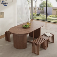 Table à manger extensible et pliable en bois massif de style nordique Jinruishengda, 13 mètres, extensible à volonté
