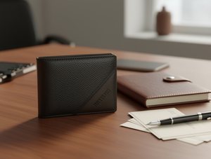 กระเป๋าสตางค์หนังแท้สำหรับผู้ชาย Jd ขนาด 7 นิ้ว แบบพับได้ สไตล์มินิมอล เหมาะสำหรับเป็นของขวัญ - Product Image 2