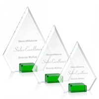 Placa de cristal con grabado personalizado, recuerdo de recompensa anual de empresa, trofeo, Base amarilla a granel