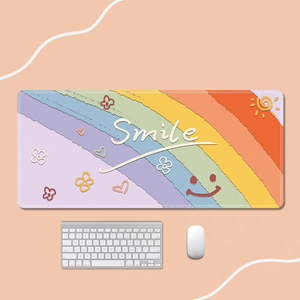 Tapis de souris créatif avec motif de sourire arc-en-ciel, antidérapant, pour claviers d'ordinateurs portables - Product Image 5