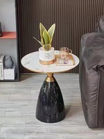 Petite table basse ronde en métal au design moderne pour salon, bureau, balcon et petit appartement - Durable