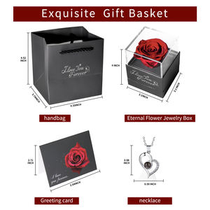 2025 saint valentin cadeau à clapet Type réel préservé Rose fleur acrylique collier boîte à bijoux cadeaux pour maman femmes - Product Image 4