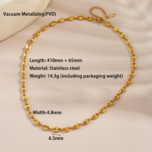 Bulk Luxury Fashion Chain Necklace 316L Stainless Steel 14k 18k Pvd Gold Plated Pig Nose Necklace for Women - Product Image 4