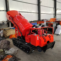 Mini bétonnière hydraulique portable de 1000 L, petite bétonnière à chenilles en caoutchouc, camion-benne autochargeur