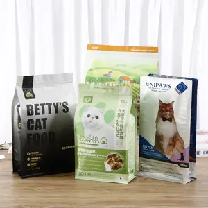 Изготовленный на заказ пластиковый биоразлагаемый ламинированный пакет с застежкой-молнией для собак и кошек упаковка для еды корм для животных пакет для еды