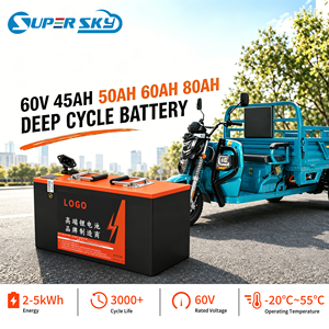 ชุดแบตเตอรี่ลิเธียม60V 45AH 50ah 60ah 80ah แบตเตอรี่ Lifepo4แบตเตอรี่ลิเธียมสำหรับรถลากไฟฟ้า - Product Image 1