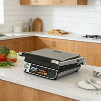 Grill de contact 1700W avec contrôle de température indépendant, revêtement antiadhésif, minuteur de compte à rebours, grill panini pour sandwichs