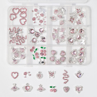 Ensemble de breloques pour nail art en alliage Halloween 2024, crânes, fantômes, araignées, chauves-souris, décorations d'ongles gothiques 3D