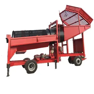 Gold trommel rotary scrubber for clay alluvial deposit gold mining