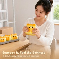 Jouet pour chat en PU à rebond lent, simulation de pain grillé, doux et mou, anti-stress, pour soulager le stress, modèle populaire sur internet