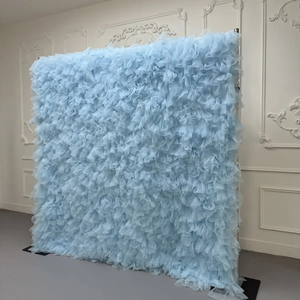 Panneau de toile de fond en tulle bouffant - Décoration élégante et romantique pour cabines photo de fête et toiles de fond de mariage, mur de fleurs en <span class=keywords><strong>organza</strong></span> - Product Image 3