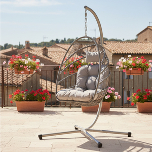 Design nordique moderne salon luxe paresseux siège unique rotin suspendu <span class=keywords><strong>hamac</strong></span> patio balançoire pliable oeuf chaise <span class=keywords><strong>de</strong></span> loisirs avec <span class=keywords><strong>support</strong></span> - Product Image 3
