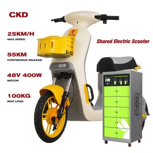 CKD Buena calidad 48V 400W 25 km/H Motocicleta de alquiler rentable Scooter eléctrico compartido para adultos