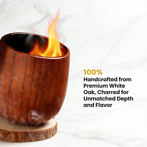 공장 자체 브랜드 패션드 오크 위스키 텀블러 음료용 나무 위스키 컵 목재 컵 숯불에 구운 나무 위스키 잔 남성용 선물 - Product Image 2