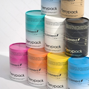 High-end Cylinder Rigid Cardboard Solid Beverage Tin Packaging Tube with Screw Cap and Stickers - Product Image 5