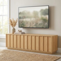 Meuble TV bas en noyer de style moderne du milieu du siècle, meuble TV en bois pour salon, meuble TV en bois