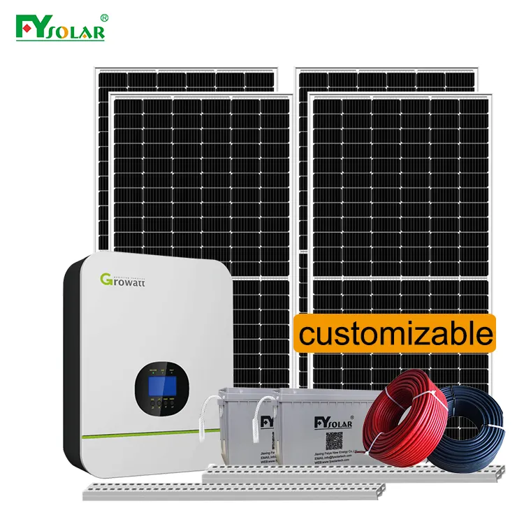 Komple güneş jeneratör 5000W güneş paneli sistemi fotovoltaik sistemi 5kw 10kw güneş sistemi ev