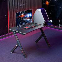 Escritorio para ordenador de oficina, escritorio para PC, estación de trabajo para juegos, mesa de juegos de diseño moderno con estante de expansión, escritorio para juegos para mesa de casa
