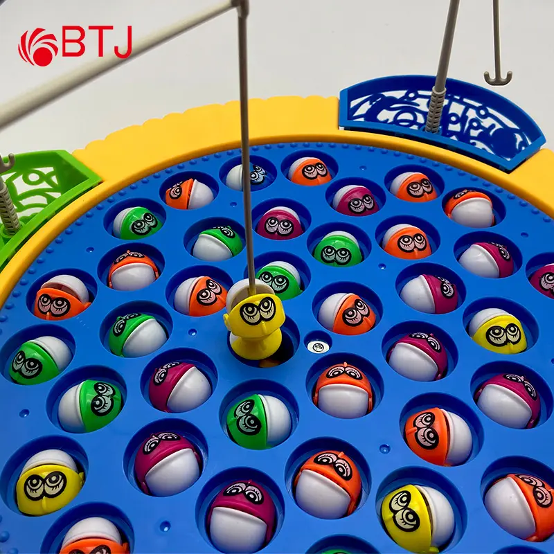 BTJ Customizable Baby Gift Kids Plastic Games magnetic Fishing with Music Fishing Game for kids toys fish toys for kids L1