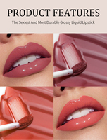 Perfectcare Nude Gloss Vegan Chemical Lip Glaze Custom Red Glossy Liquid Lipstick Moisturizing Long Lasting Waterproof 5 Colors