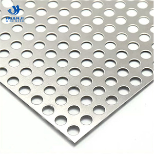 Service de découpe de métal perforé en acier inoxydable / Métal perforé rond avec revêtement PVC pour protection - Product Image 2