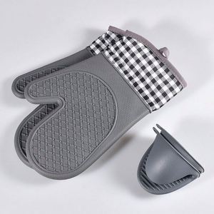 Oven Mitts and Kitchen Glove Sets Heat Resistant Silicone Heavy Duty Cooking Gloves and <b>Mini</b> Pinch Oven Mitt for Kitchen Baking - Product Image 2