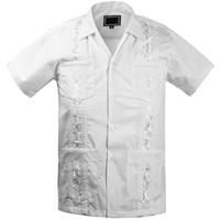 Chemises Guayabera décontractées à manches courtes boutonnées pour hommes, pour mariage sur la plage à Cuba