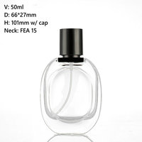 Bouteilles en verre de 100 ml pour parfum, style ovale à bords doux, flacon vaporisateur de parfum en verre premium vide de 50 ml (1,7 oz) avec vaporisateur à brume fine