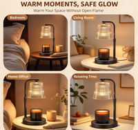 Lampe chauffe-bougie avec minuterie et variateur d'intensité - Chauffe-cire électrique réglable pour bougies parfumées en grand pot