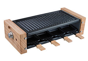 Grill à <span class=keywords><strong>raclette</strong></span> électrique avec poignées en bois, contrôle de la température, surface antiadhésive, commande mécanique, sécurité de la flamme pour la maison - Product Image 6