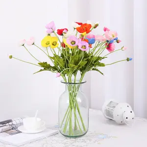 Artificial flowers two long branches of poppy seeds for planting wedding guide decoration