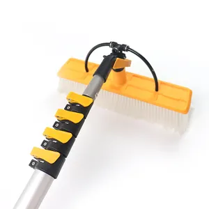 Solar panel cleaning brush water fed pole system window cleaning washing kit with 24ft telescopic pole