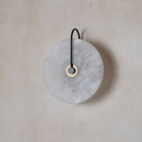 Lampe murale moderne en fer et marbre LED Hullxine pour salon et couloir