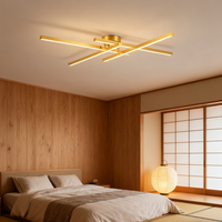 Plafonnier LED contemporain en fer et acrylique avec température de couleur variable pour l'éclairage de la chambre et du salon