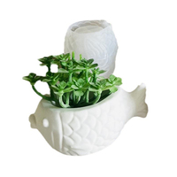 Véritable moule en silicone 3D à motif de poisson à grosse tête pour le bricolage, pot de fleurs succulentes en résine de ciment et de mousse