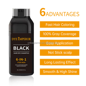 DYE EMPEROR Tinta per <span class=keywords><strong>Capelli</strong></span> e Barba 3-in-1 per <span class=keywords><strong>Uomo</strong></span> in 5 Minuti - Formula Erboristica Approvata MSDS, Nero Permanente ad Azione Rapida, 400ml all'Ingrosso - Product Image 2