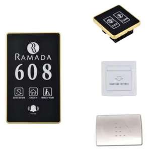 Placa de puerta electrónica de hotel <span class=keywords><strong>INV</strong></span> con pantalla de número de habitación digital LED Alarma de anillo DND hecha de aleación de zinc - Product Image 1