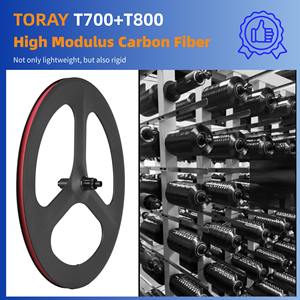 Jeu de roues de gravier en Fiber de carbone Jantes de vélo à 5 rayons Pignon fixe Rujixu Paire de roues 700C pour les trajets quotidiens - Product Image 3