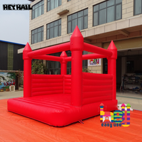 Château Gonflable Rouge avec Toboggan et Aire de Rebond pour Mariages, Fêtes en Jardin, Location Commerciale, Qualité Professionnelle, Logo Personnalisé
