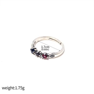 แหวนคิงคอสแบบสองด้าน แหวนลายโนอูอิมเพรสชั่น แหวนลายสปีลลิงแบ็ค แหวนลายสงคราม แหวนลายโพลีโกนัม ยูเรน แหวนทองแดงประดับพลอย ของขวัญ - Product Image 6