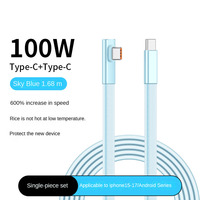 Câble de charge rapide Type-C 100W 90° 5A, 1,68 m, ultra-fin, en nylon TPE tressé, transfert de données 480 Mbps, compatible iOS et ordinateur, 3 couleurs