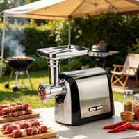 Hachoir à viande électrique multifonction en acier inoxydable pour la maison, trancheuse, déchiqueteuse, grande capacité, cuisine, 450W, machine à saucisses