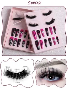 Halloween Reuse False Eyelash Nail Beauty Set With Tools