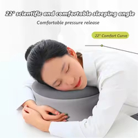 Oreiller ergonomique en mousse à mémoire de forme pour la sieste au bureau, avec housse lavable, conception de soutien thoracique pour salon de beauté, sieste et sommeil à domicile