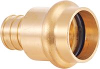 Adaptor Kuningan Crimp Coupling Tembaga 3/4" X PEX 3/4" dengan Ulir NPT/BSP, Panjang 4 Inci, Full Port untuk Pipa