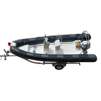 Bateau pneumatique de luxe en PVC 5,8 m, coque en fibre de verre, bateau à rames gonflable 580, vente flash