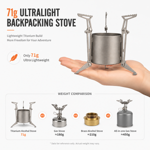 Aangepaste ultralichte titanium alcoholbrander 100ml draagbare campingbrander opvouwbare outdoor backpacking kooktoestel - Product Image 4